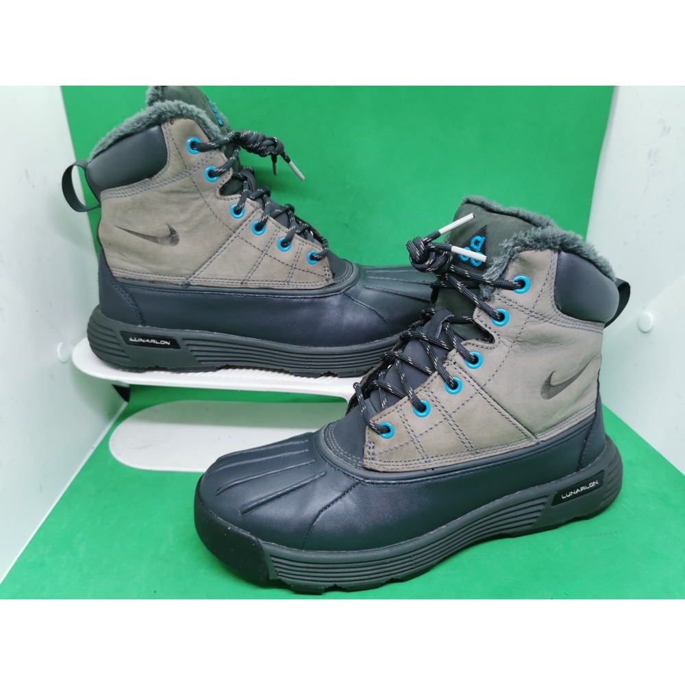 Nike Women's Lunarstorm  Anthracite/Grey/Turquoise Boots Size 7 417724-004 EUC